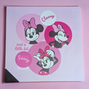 Disney Minnie Mouse Classy & Sassy Pink Canvas Wall Art Girls Room Decor 16x16